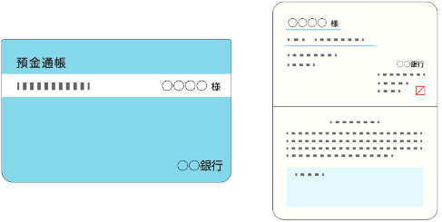 通帳表紙コピーと見開きコピー